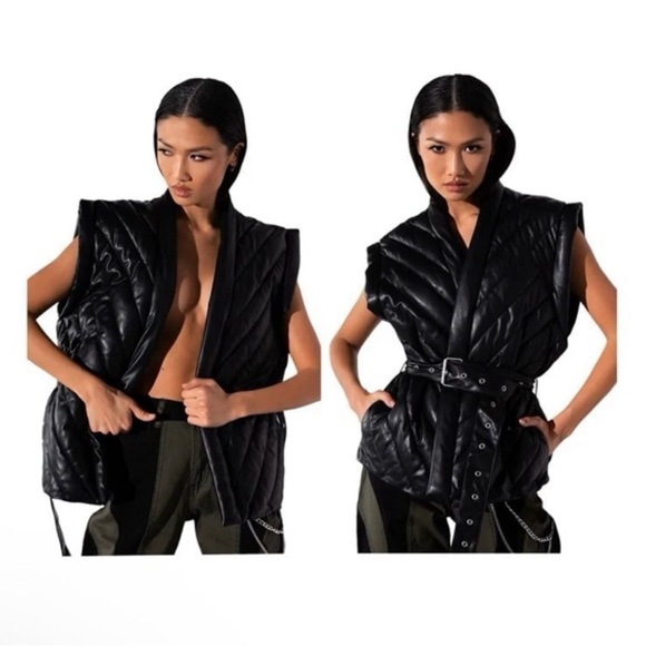 BLANK NYC UNDER THE RADAR PU VEST - Picture 1 of 4